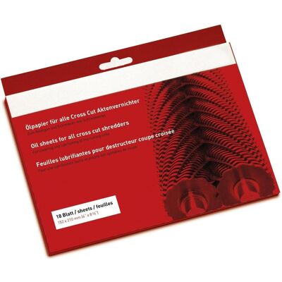 Ideal, Accessori per tritadocumenti, Carta oleata, confezione da 18 fogli Ideal, Accessori per tritadocumenti, Carta oleata, confezione da 18 fogli