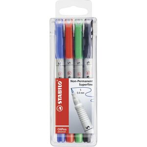 Set di Marcatori Stabilo OHPen - Nero, Blu, Verde, Rosso Set di Marcatori Stabilo OHPen - Nero, Blu, Verde, Rosso
