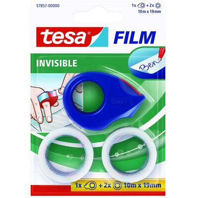 tesa, Distributore nastro adesivo, tesafilm INVISIBILE con mini dispenser, invisibile opaco, non invecchiante e resistente allo strappo tesa, Distributore nastro adesivo, tesafilm INVISIBILE con mini dispenser, invisibile opaco, non invecchiante e resistente allo strappo