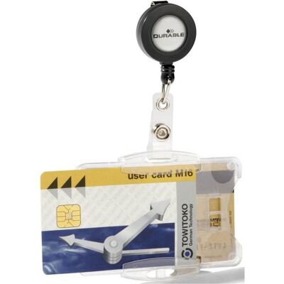 Durable, Pannello informativo, PORTA CARTA D'ID DUO CON JOJO PER 2 CARTE D'ID AZIENDALI/SICUREZZA 1 Pg. Ã 10 pz 821919 Durable, Pannello informativo, PORTA CARTA D'ID DUO CON JOJO PER 2 CARTE D'ID AZIENDALI/SICUREZZA 1 Pg. Ã 10 pz 821919
