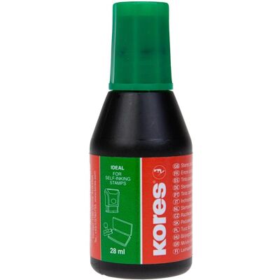 Kores, Timbro, Inchiostro per timbri 28 ml, verde Kores, Timbro, Inchiostro per timbri 28 ml, verde