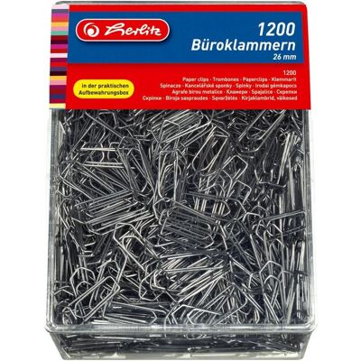 Herlitz, Graffette, Graffette, in metallo, galvanizzate, 26 mm Contenuto: 1.200 pezzi in scatola di plastica (1200x) Herlitz, Graffette, Graffette, in metallo, galvanizzate, 26 mm Contenuto: 1.200 pezzi in scatola di plastica (1200x)