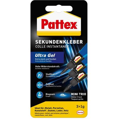 Pattex, Colla, Ultra Gel Mini Trio (1 g) Pattex, Colla, Ultra Gel Mini Trio (1 g)