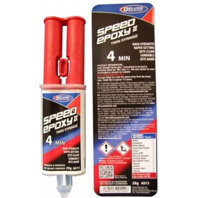 Deluxe Materials, Colla, Speed Epoxy II 4 min 28g siringa da 28g (67 g, 1 ml) Deluxe Materials, Colla, Speed Epoxy II 4 min 28g siringa da 28g (67 g, 1 ml)