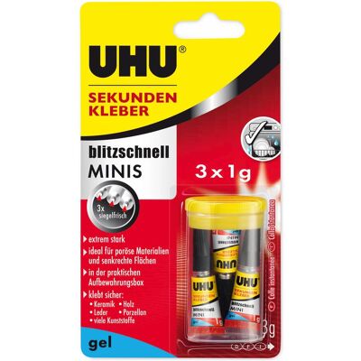 UHU, Colla, Supercolla blitzschnell Minis Gel (3 g) UHU, Colla, Supercolla blitzschnell Minis Gel (3 g)