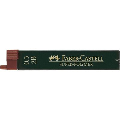 Faber-Castell, Mine per matite, Super Polimero (12 pz., 0.50 mm, 2B) Faber-Castell, Mine per matite, Super Polimero (12 pz., 0.50 mm, 2B)