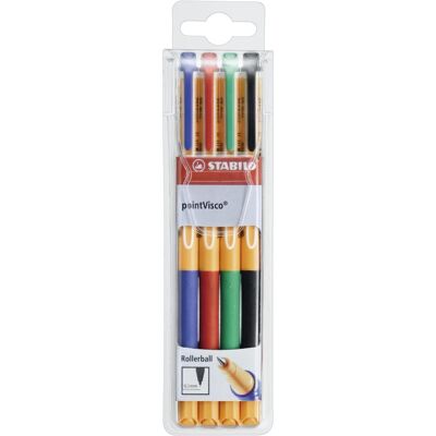 Penna Gel PointVisco STABILO - Confezione da 4 Colori Penna Gel PointVisco STABILO - Confezione da 4 Colori