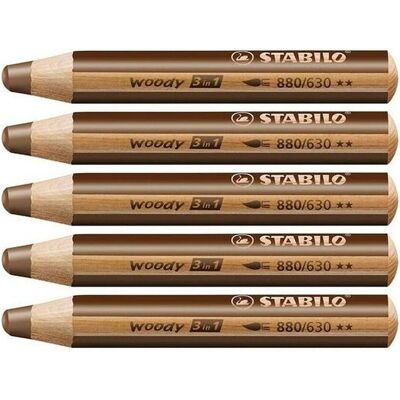 STABILO Woody 3 in 1 - Matita colorata multifunzione - Marrone - Matite colorate STABILO Woody 3 in 1 - Matita colorata multifunzione - Marrone - Matite colorate