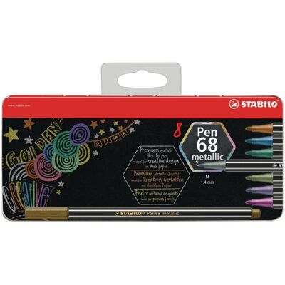 Penna Metallizzata STABILO Pen 68 - 8 Colori in Astuccio Penna Metallizzata STABILO Pen 68 - 8 Colori in Astuccio