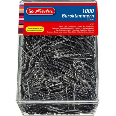 Herlitz, Graffette, 8859100 Clip per carta in metallo galvanizzato 1000pc(s) (1000x) Herlitz, Graffette, 8859100 Clip per carta in metallo galvanizzato 1000pc(s) (1000x)