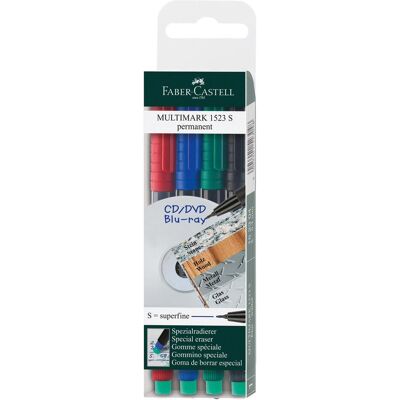 Faber-Castell, Evidenziatori, Penna da testa Multimark permanente (4x) Faber-Castell, Evidenziatori, Penna da testa Multimark permanente (4x)