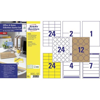 Avery Etichette, Hinweis-Etiketten Set 210 x 297 mm, Anzahl Blatt: 15 Blatt Avery Etichette, Hinweis-Etiketten Set 210 x 297 mm, Anzahl Blatt: 15 Blatt