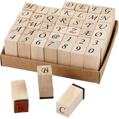 Creativ Company, Timbro, Set lettere/numeri 42 pezzi Creativ Company, Timbro, Set lettere/numeri 42 pezzi