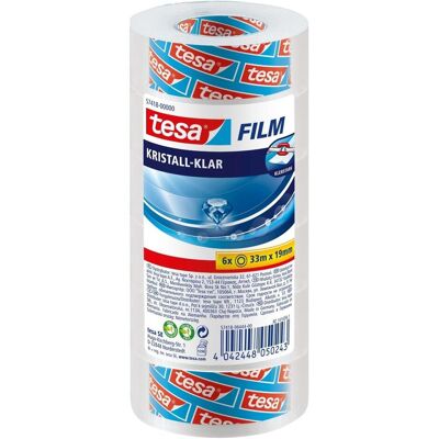 tesa, Nastro adesivo, tesafilm 6x nastro adesivo KRISTALL-KLAR (19 mm) tesa, Nastro adesivo, tesafilm 6x nastro adesivo KRISTALL-KLAR (19 mm)