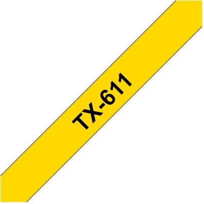 Brother Nastro di marcatura, Tx-611 (0.60 cm, Giallo, Nero) Brother Nastro di marcatura, Tx-611 (0.60 cm, Giallo, Nero)