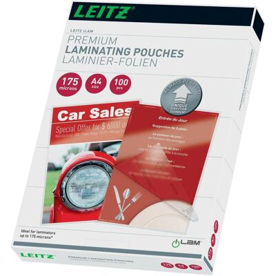 Leitz, Pouches di plastificazione, Film di laminazione (A4, 100 pz., 175 µm) Leitz, Pouches di plastificazione, Film di laminazione (A4, 100 pz., 175 µm)