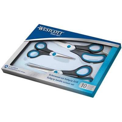 Set di forbici Westcott - Acciaio inossidabile, impugnatura morbida, 3 pezzi Set di forbici Westcott - Acciaio inossidabile, impugnatura morbida, 3 pezzi