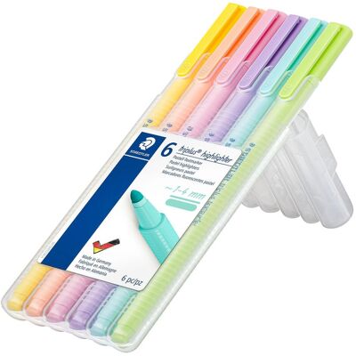 Staedtler Evidenziatori, Evidenziatore triplus pastello 6pcs Box (6x) Staedtler Evidenziatori, Evidenziatore triplus pastello 6pcs Box (6x)
