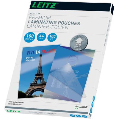 Leitz, Pouches di plastificazione, Foglio di laminazione (A4, 100 pz., 100 µm) Leitz, Pouches di plastificazione, Foglio di laminazione (A4, 100 pz., 100 µm)