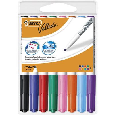 Bic, Evidenziatori, Marcatore per lavagne bianche Velleda (8x) Bic, Evidenziatori, Marcatore per lavagne bianche Velleda (8x)