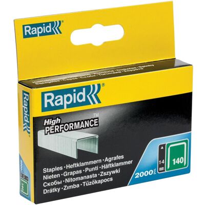 Rapid, Graffette, Tipo 140 Morsetto per filo piatto 14 mm (2000x) Rapid, Graffette, Tipo 140 Morsetto per filo piatto 14 mm (2000x)