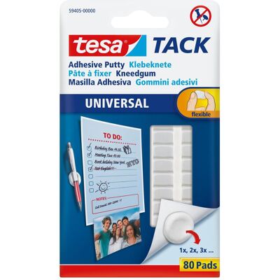 tesa, Colla per foto + per poster, Stucco adesivo TACK, pastiglie adesive modellabili, 80 pezzi tesa, Colla per foto + per poster, Stucco adesivo TACK, pastiglie adesive modellabili, 80 pezzi