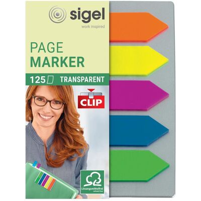 Sigel, Post-it, Marcatore adesivo - con clip (52 x 12 mm) Sigel, Post-it, Marcatore adesivo - con clip (52 x 12 mm)