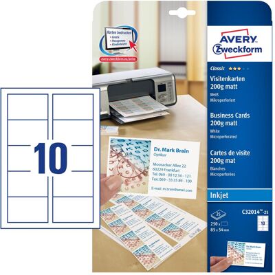Avery Carta, Classico (A4, 250 lamelle, 185 g/m²) Avery Carta, Classico (A4, 250 lamelle, 185 g/m²)
