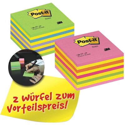 Post-it, Post-it, Cubi per note adesive neon /neon /pack (76 x 76 mm) Post-it, Post-it, Cubi per note adesive neon /neon /pack (76 x 76 mm)