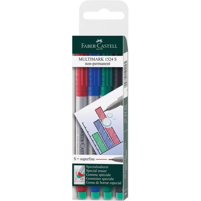 Faber-Castell, Evidenziatori, Penna da testa Multimark (4x) Faber-Castell, Evidenziatori, Penna da testa Multimark (4x)