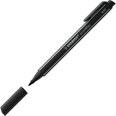 STABILO pointMax Penna Fineliner Medio Nero - Pennarello STABILO pointMax Penna Fineliner Medio Nero - Pennarello