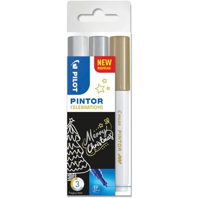 Pilot, Evidenziatori, Pintor Extra Fine XMas Set à 3 (3x) Pilot, Evidenziatori, Pintor Extra Fine XMas Set à 3 (3x)