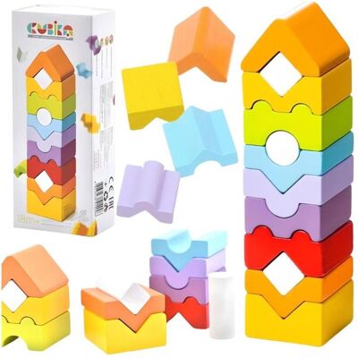 Set di costruzioni in legno Cubika - Torre Set di costruzioni in legno Cubika - Torre