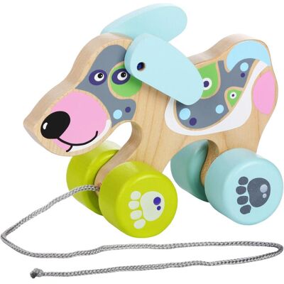 Cubika Cane di legno che tira la figura Cubika Cane di legno che tira la figura