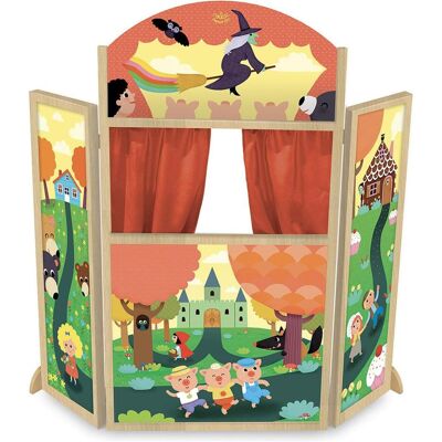 Vilac Modello 4624 Teatro in legno pieghevole verde per bambini Vilac Modello 4624 Teatro in legno pieghevole verde per bambini