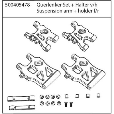 Carson X10E Set wishbone + staffa v/h Carson X10E Set wishbone + staffa v/h