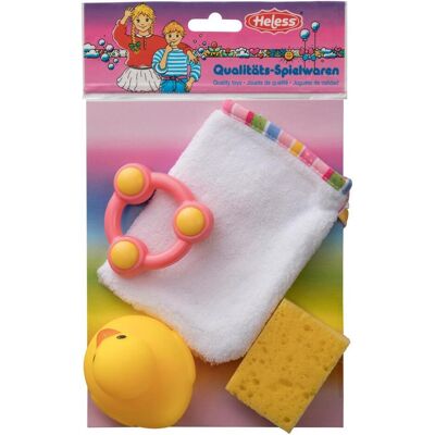 Heless Guanto da bagno in morbida spugna con accessori da bagno, da 3+. Heless Guanto da bagno in morbida spugna con accessori da bagno, da 3+.