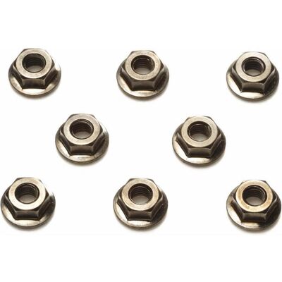 Tamiya Dadi ruota TRF 4mm seghettati (8) neri Tamiya Dadi ruota TRF 4mm seghettati (8) neri