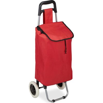 Relaxdays, Borsa + Trolley da spesa, Carrello della spesa, Rosso Relaxdays, Borsa + Trolley da spesa, Carrello della spesa, Rosso