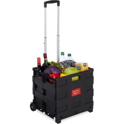 Relaxdays, Borsa + Trolley da spesa, Einkaufstrolley, Nero Relaxdays, Borsa + Trolley da spesa, Einkaufstrolley, Nero