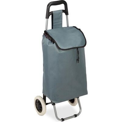Relaxdays, Borsa + Trolley da spesa, Carrello Pieghevole per la Spesa, Trolley, Grigio Relaxdays, Borsa + Trolley da spesa, Carrello Pieghevole per la Spesa, Trolley, Grigio