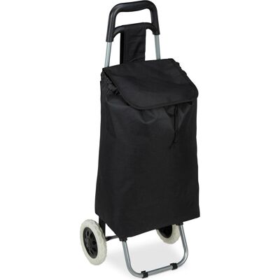 Relaxdays, Borsa + Trolley da spesa, Carrello Pieghevole per la Spesa, Trolley, Nero Relaxdays, Borsa + Trolley da spesa, Carrello Pieghevole per la Spesa, Trolley, Nero