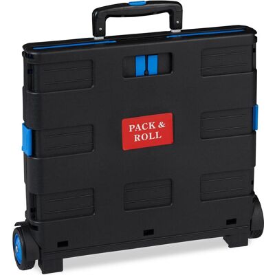 Relaxdays, Borsa + Trolley da spesa, Carrello Portaspesa Pieghevole,Manico Telescopico, Blu Relaxdays, Borsa + Trolley da spesa, Carrello Portaspesa Pieghevole,Manico Telescopico, Blu