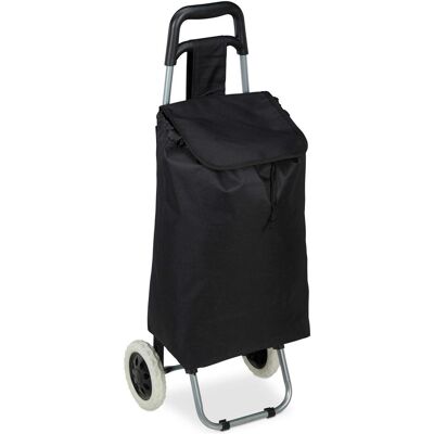 Relaxdays, Borsa + Trolley da spesa, Carrello Pieghevole per la Spesa, Trolley, Nero Relaxdays, Borsa + Trolley da spesa, Carrello Pieghevole per la Spesa, Trolley, Nero