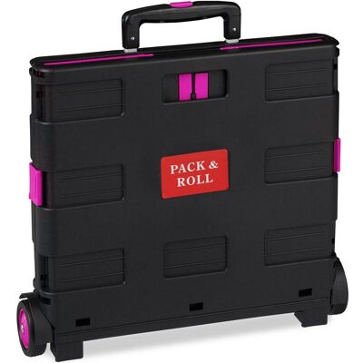 Relaxdays, Borsa + Trolley da spesa, Carrello Portaspesa Pieghevole,Manico Telescopico, Pink Relaxdays, Borsa + Trolley da spesa, Carrello Portaspesa Pieghevole,Manico Telescopico, Pink