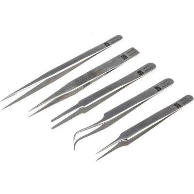 RS PRO, Pinzette, Kit of 5 tweezers RS PRO, Pinzette, Kit of 5 tweezers