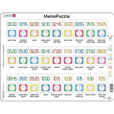 Larsen - Memo Die Zeit - 54pc - Orologio - Puzzle Larsen - Memo Die Zeit - 54pc - Orologio - Puzzle
