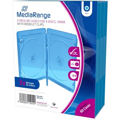 MediaRange Custodia BD vuota per 4 dischi, Accessori per disco ottico MediaRange Custodia BD vuota per 4 dischi, Accessori per disco ottico
