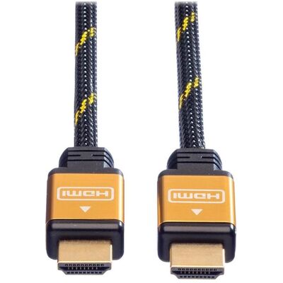 Roline HDMI (Typ A) — HDMI (Typ A) (1 m), Cavo video, Oro, Nero Roline HDMI (Typ A) — HDMI (Typ A) (1 m), Cavo video, Oro, Nero