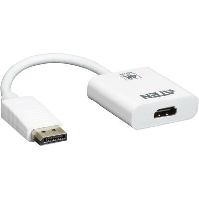 Aten DisplayPort—HDMI (HDMI, 18 cm), Adattatore dati + video, Bianco Aten DisplayPort—HDMI (HDMI, 18 cm), Adattatore dati + video, Bianco